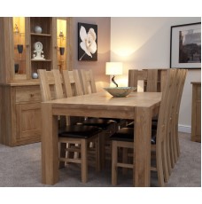 Opus Modern Oak Large Corner Leg Dining Table